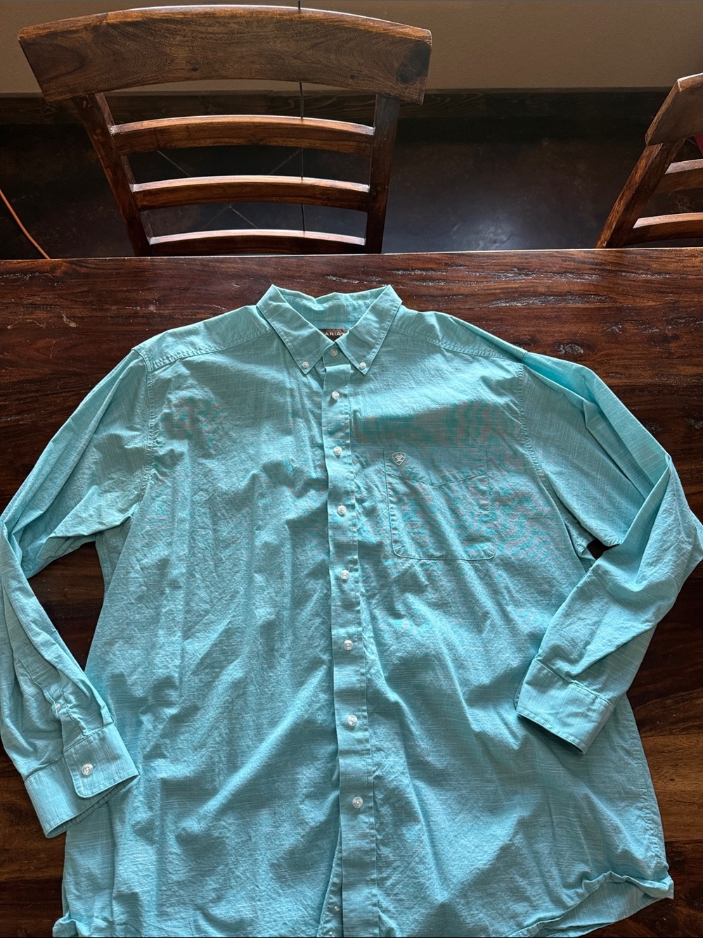 Ariat Men's Teal Long-Sleeve Button-Down Shirt